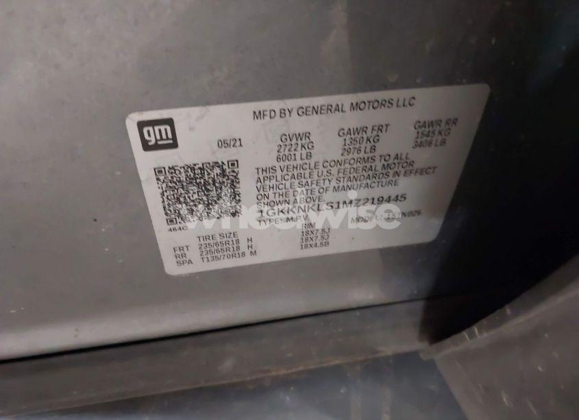 Photo 9 of 2021 Gmc Acadia FWD SLE (VIN 1GKKNKLS1MZ219445)