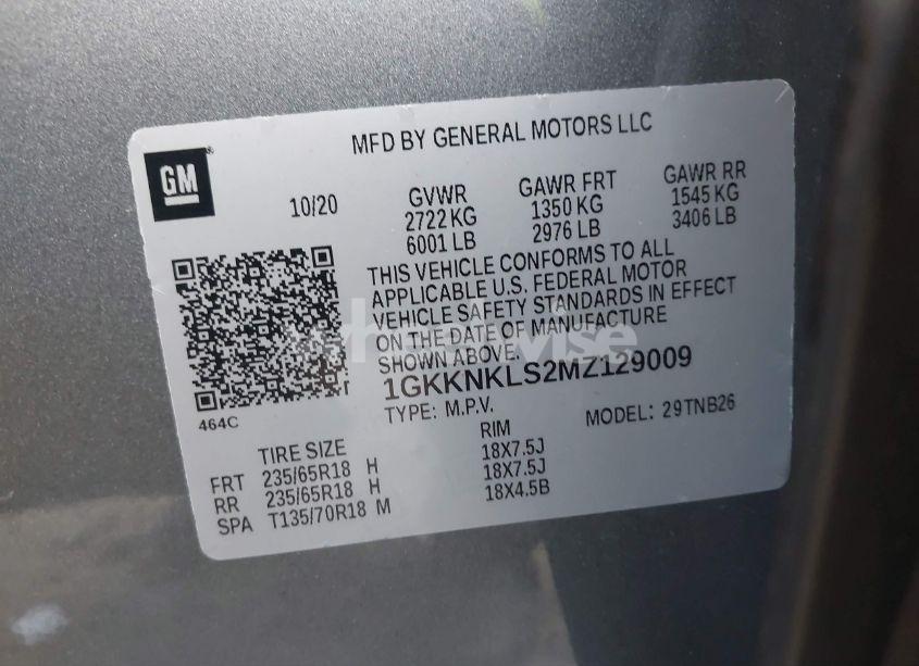 Photo 9 of 2021 Gmc Acadia FWD SLE (VIN 1GKKNKLS2MZ129009)