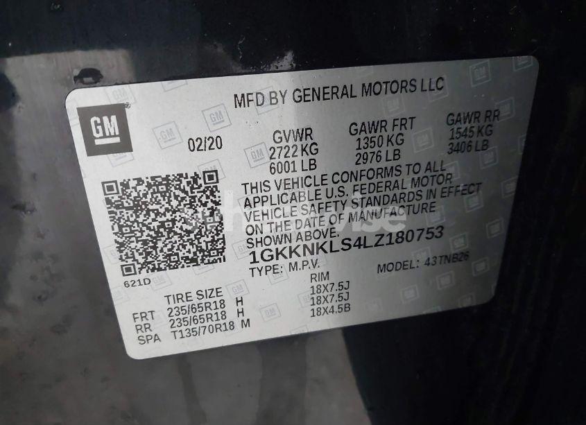 Photo 9 of 2020 Gmc Acadia FWD SLE (VIN 1GKKNKLS4LZ180753)