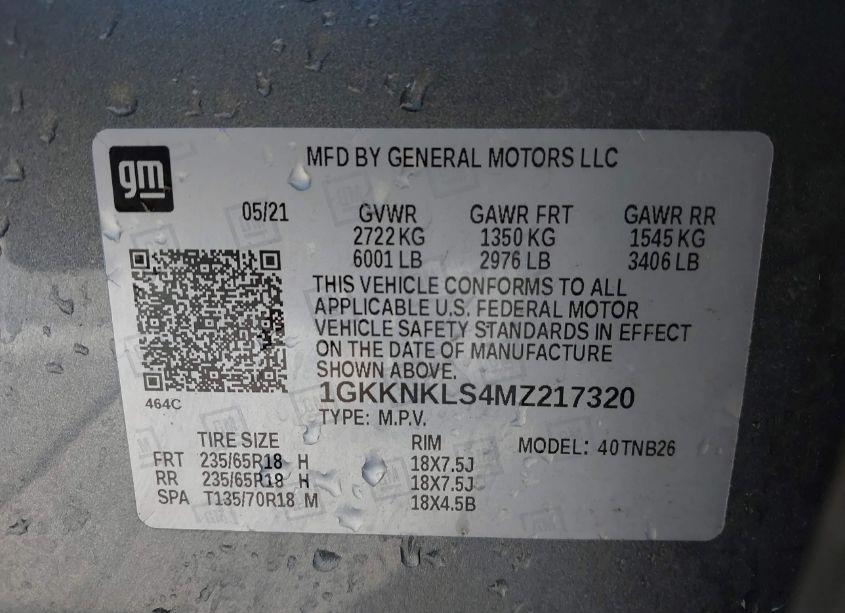Photo 9 of 2021 Gmc Acadia FWD SLE (VIN 1GKKNKLS4MZ217320)
