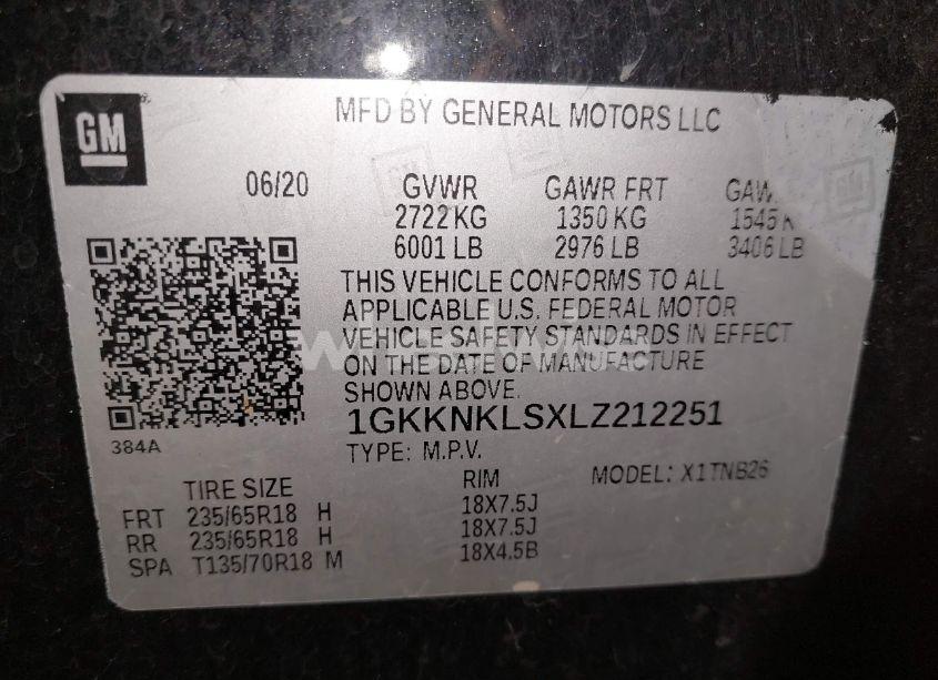 Photo 9 of 2020 Gmc Acadia FWD SLE (VIN 1GKKNKLSXLZ212251)