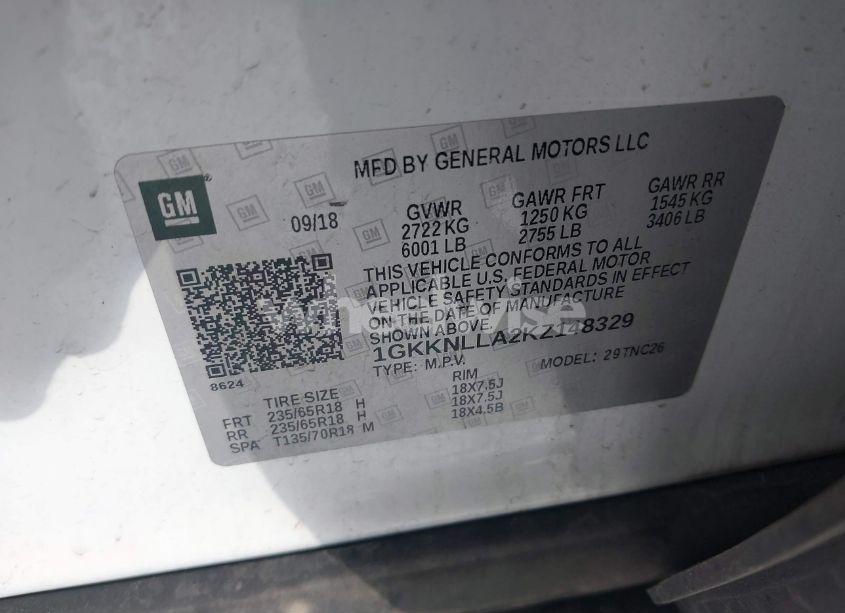 Photo 9 of 2019 Gmc Acadia SLE-2 (VIN 1GKKNLLA2KZ148329)