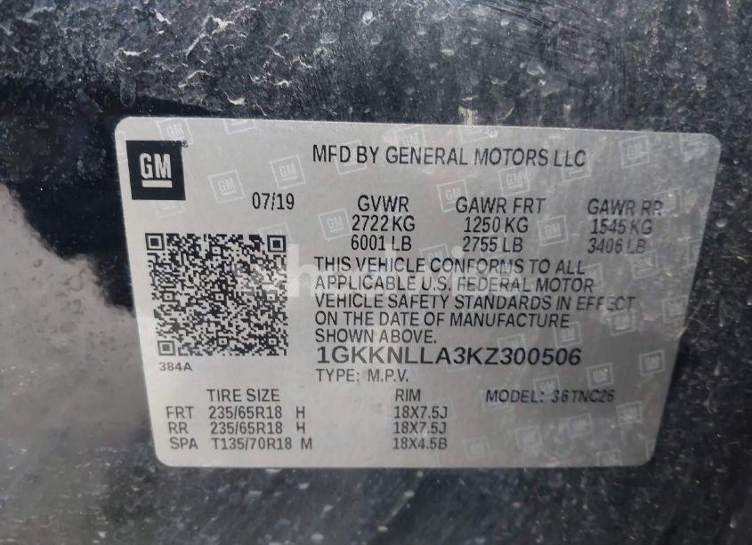 Photo 9 of 2019 Gmc Acadia SLE-2 (VIN 1GKKNLLA3KZ300506)