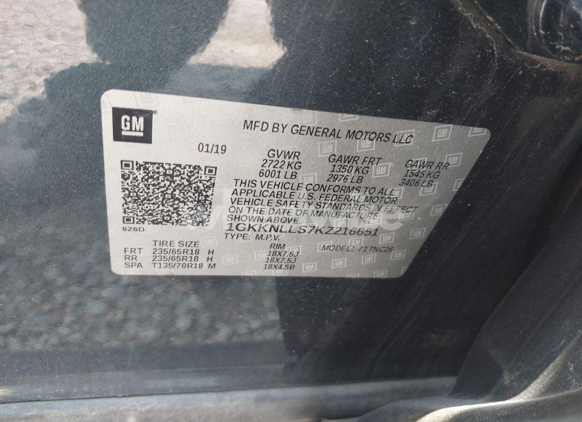 Photo 9 of 2019 Gmc Acadia SLE-2 (VIN 1GKKNLLS7KZ216651)