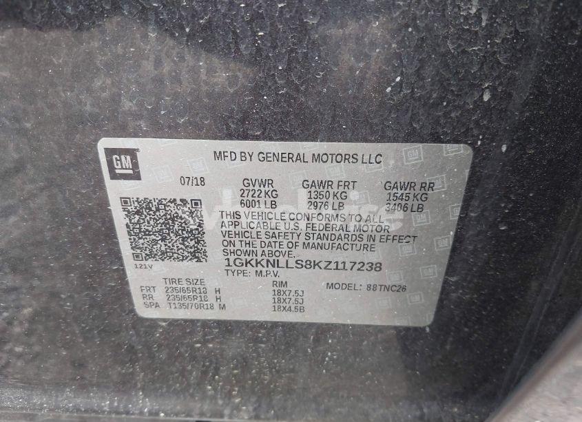 Photo 9 of 2019 Gmc Acadia SLE-2 (VIN 1GKKNLLS8KZ117238)