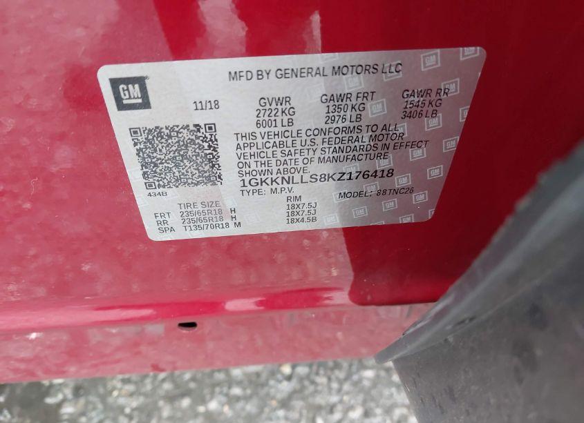 Photo 9 of 2019 Gmc Acadia SLE-2 (VIN 1GKKNLLS8KZ176418)