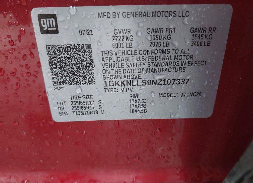 Photo 9 of 2022 Gmc Acadia AWD AT4 (VIN 1GKKNLLS9NZ107337)