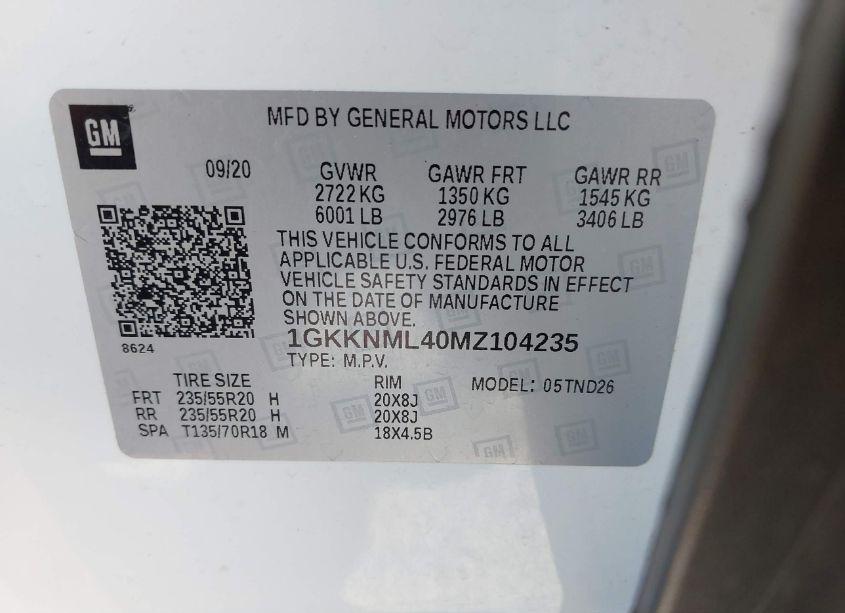 Photo 9 of 2021 Gmc Acadia FWD SLT (VIN 1GKKNML40MZ104235)