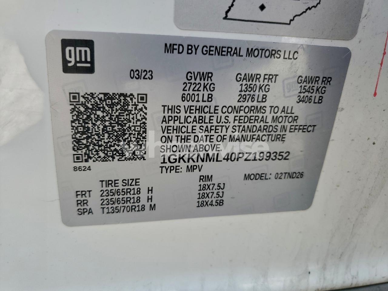 Photo 13 of 2023 GMC ACADIA SLT (VIN 1GKKNML40PZ199352)