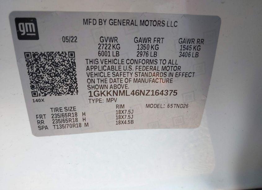 Photo 9 of 2022 Gmc Acadia FWD SLT (VIN 1GKKNML46NZ164375)