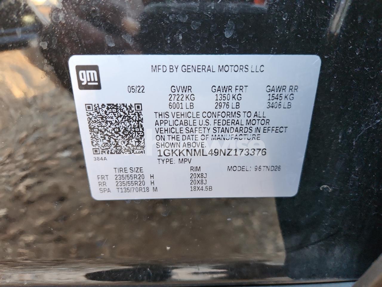 Photo 13 of 2022 GMC ACADIA SLT (VIN 1GKKNML49NZ173376)