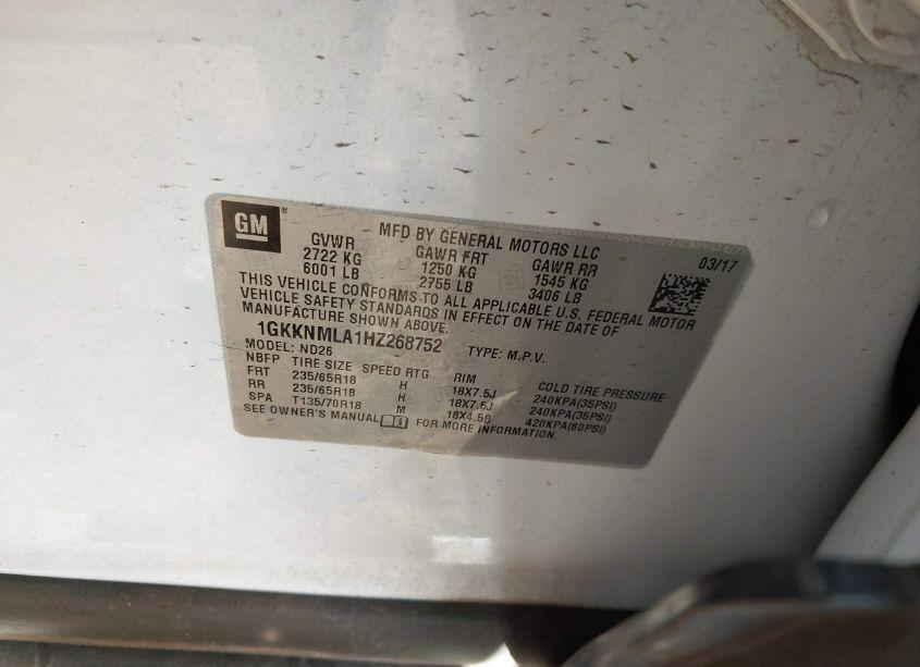 Photo 9 of 2017 Gmc Acadia SLT-1 (VIN 1GKKNMLA1HZ268752)