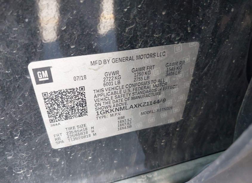 Photo 9 of 2019 Gmc Acadia SLT-1 (VIN 1GKKNMLAXKZ114449)