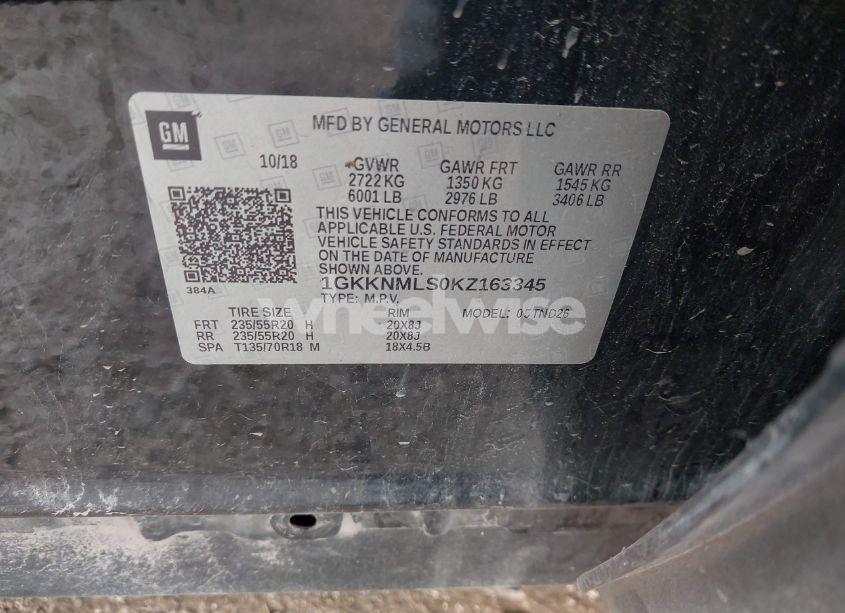 Photo 9 of 2019 Gmc Acadia SLT-1 (VIN 1GKKNMLS0KZ163345)