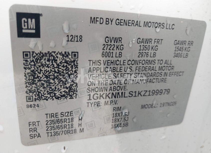 Photo 9 of 2019 Gmc Acadia SLT-1 (VIN 1GKKNMLS1KZ199979)