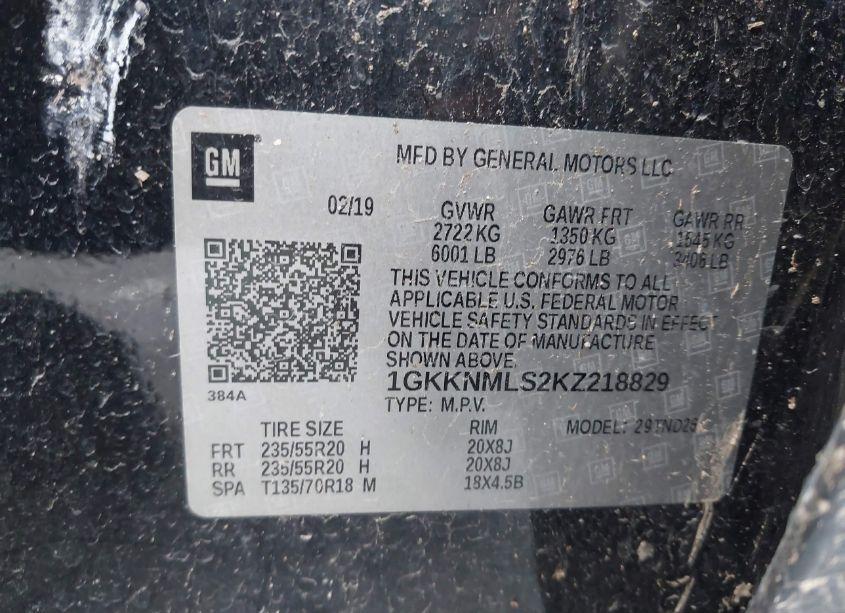 Photo 9 of 2019 Gmc Acadia SLT-1 (VIN 1GKKNMLS2KZ218829)