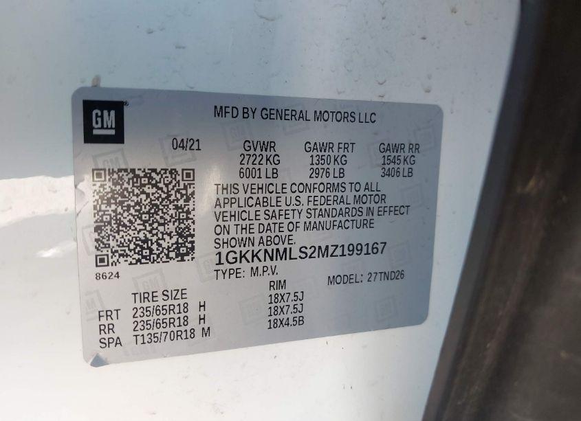 Photo 9 of 2021 Gmc Acadia FWD SLT (VIN 1GKKNMLS2MZ199167)