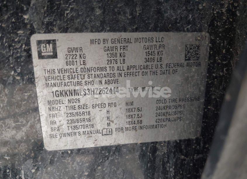 Photo 9 of 2017 Gmc Acadia SLT-1 (VIN 1GKKNMLS3HZ262444)