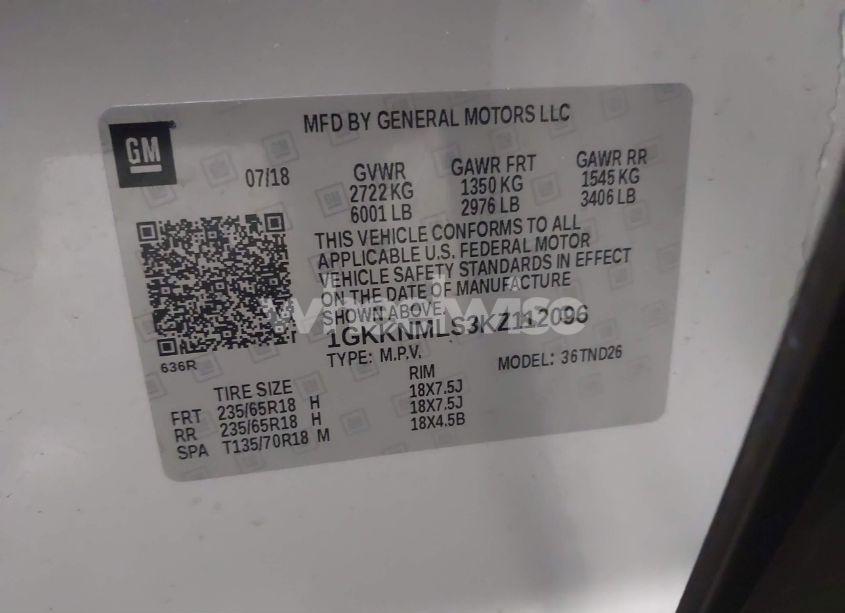 Photo 9 of 2019 Gmc Acadia SLT-1 (VIN 1GKKNMLS3KZ112096)