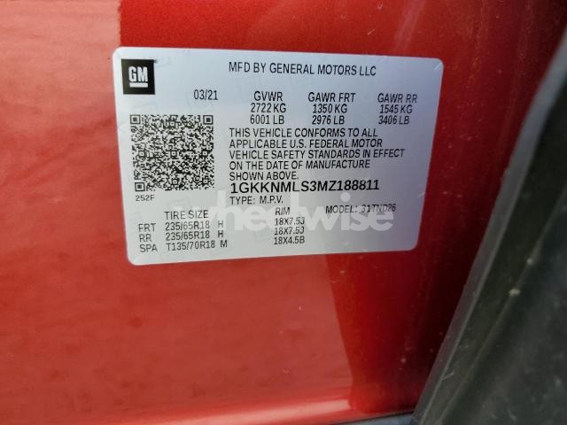 Photo 6 of 2021 GMC ACADIA SLT (VIN 1GKKNMLS3MZ188811)