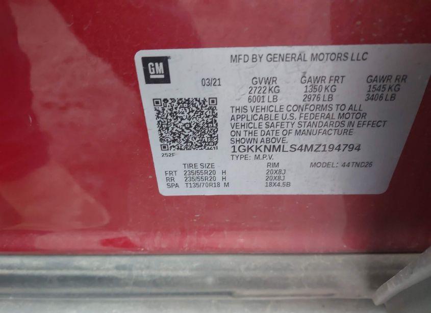 Photo 9 of 2021 Gmc Acadia FWD SLT (VIN 1GKKNMLS4MZ194794)