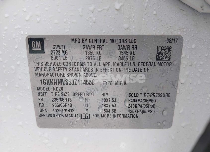 Photo 9 of 2018 Gmc Acadia SLT-1 (VIN 1GKKNMLS5JZ114558)