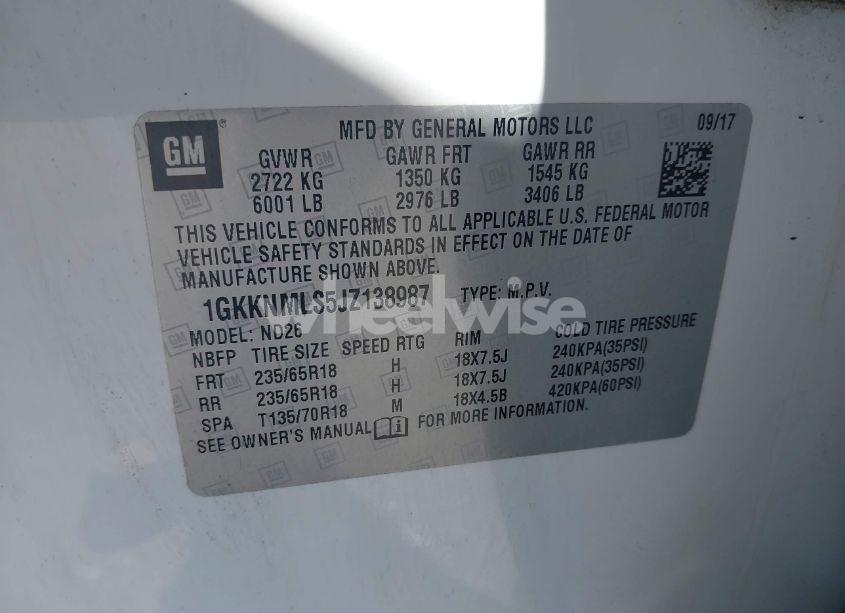 Photo 9 of 2018 Gmc Acadia SLT-1 (VIN 1GKKNMLS5JZ138987)