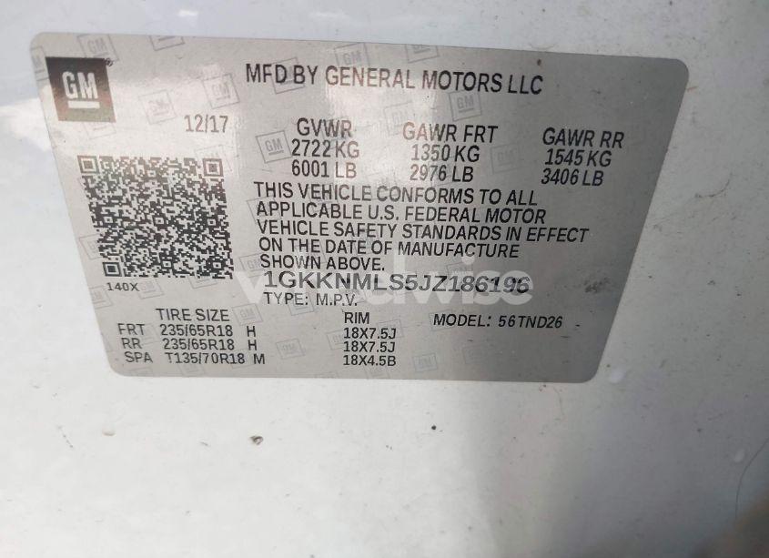 Photo 9 of 2018 Gmc Acadia SLT-1 (VIN 1GKKNMLS5JZ186196)