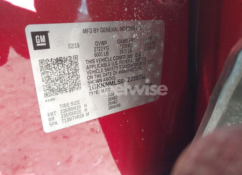 Photo 9 of 2019 Gmc Acadia SLT-1 (VIN 1GKKNMLS6KZ235732)