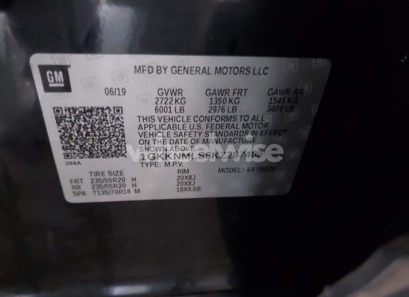 Photo 9 of 2019 Gmc Acadia SLT-1 (VIN 1GKKNMLS6KZ287409)