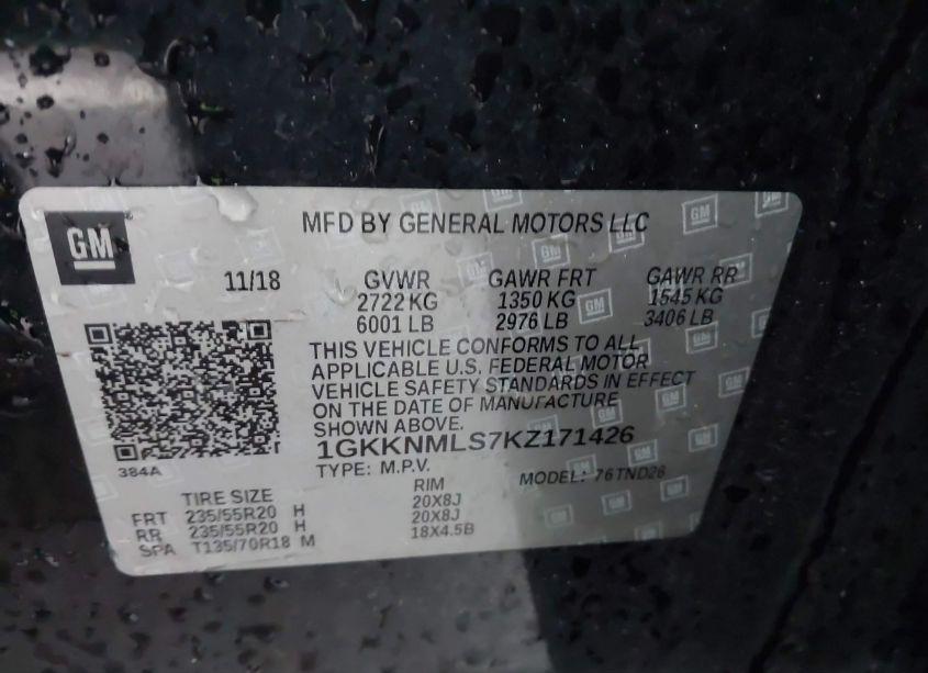 Photo 17 of 2019 Gmc Acadia SLT-1 (VIN 1GKKNMLS7KZ171426)