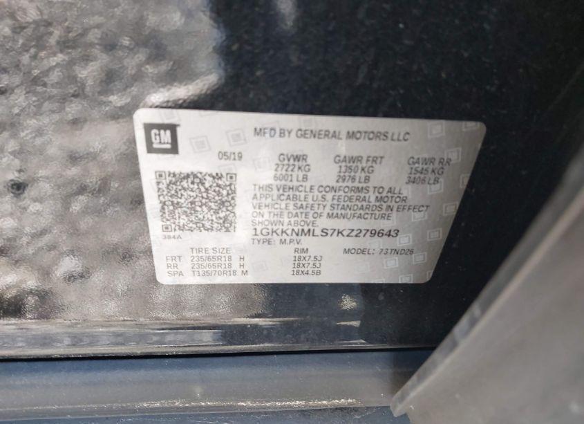 Photo 9 of 2019 Gmc Acadia SLT-1 (VIN 1GKKNMLS7KZ279643)