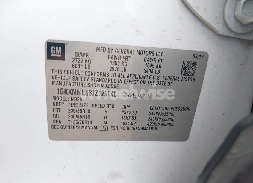 Photo 9 of 2018 Gmc Acadia SLT-1 (VIN 1GKKNMLS8JZ129040)