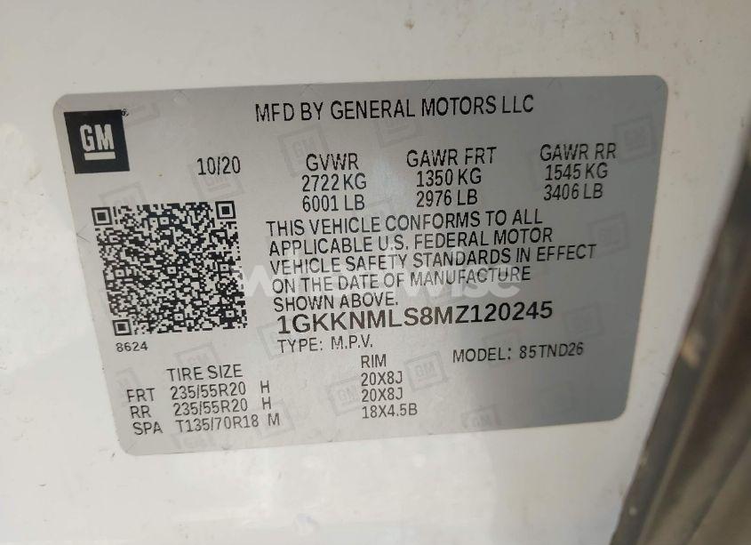 Photo 9 of 2021 Gmc Acadia FWD SLT (VIN 1GKKNMLS8MZ120245)