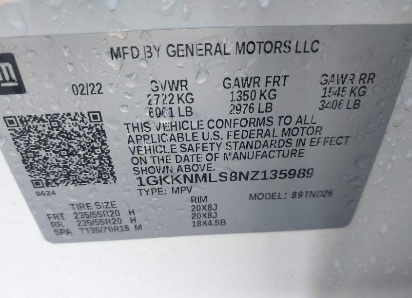 Photo 9 of 2022 Gmc Acadia FWD SLT (VIN 1GKKNMLS8NZ135989)