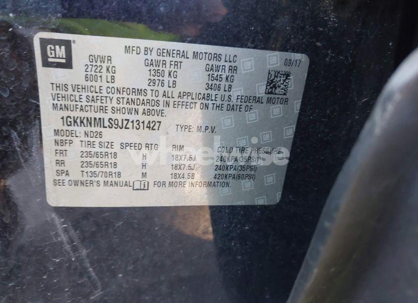 Photo 9 of 2018 Gmc Acadia SLT-1 (VIN 1GKKNMLS9JZ131427)