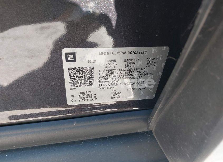 Photo 9 of 2019 Gmc Acadia SLT-1 (VIN 1GKKNMLS9KZ142249)