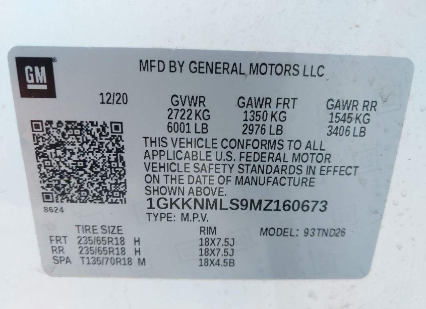 Photo 9 of 2021 Gmc Acadia FWD SLT (VIN 1GKKNMLS9MZ160673)