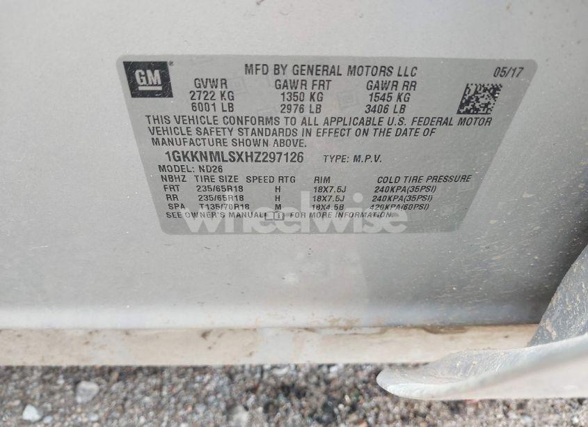 Photo 9 of 2017 Gmc Acadia SLT-1 (VIN 1GKKNMLSXHZ297126)