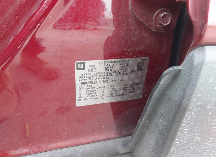 Photo 9 of 2018 Gmc Acadia SLT-1 (VIN 1GKKNMLSXJZ113020)