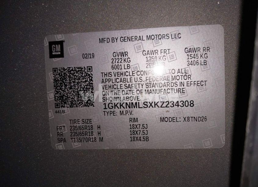 Photo 9 of 2019 Gmc Acadia SLT-1 (VIN 1GKKNMLSXKZ234308)