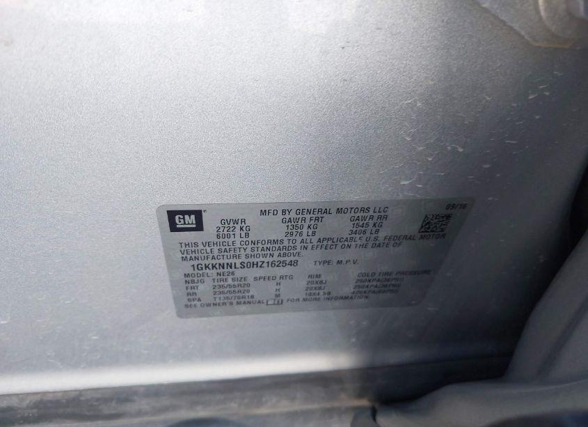 Photo 9 of 2017 Gmc Acadia SLT-2 (VIN 1GKKNNLS0HZ162548)