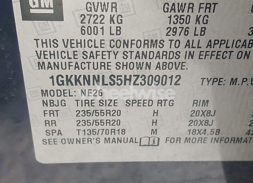 Photo 9 of 2017 Gmc Acadia SLT-2 (VIN 1GKKNNLS5HZ309012)