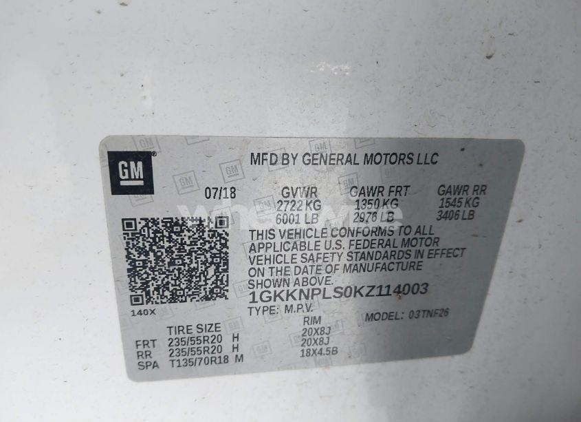 Photo 9 of 2019 Gmc Acadia DENALI (VIN 1GKKNPLS0KZ114003)