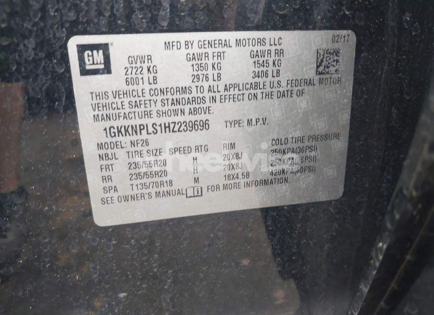 Photo 9 of 2017 Gmc Acadia DENALI (VIN 1GKKNPLS1HZ239696)