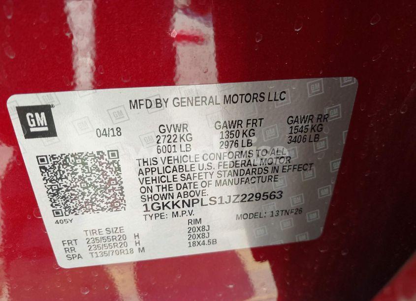 Photo 9 of 2018 Gmc Acadia DENALI (VIN 1GKKNPLS1JZ229563)