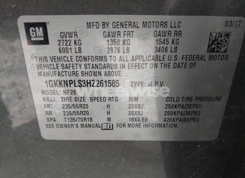 Photo 9 of 2017 Gmc Acadia DENALI (VIN 1GKKNPLS3HZ261585)