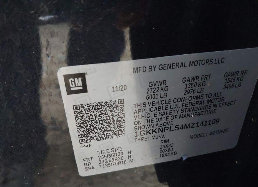 Photo 9 of 2021 Gmc Acadia FWD DENALI (VIN 1GKKNPLS4MZ141109)