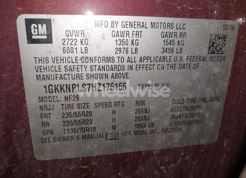 Photo 9 of 2017 Gmc Acadia DENALI (VIN 1GKKNPLS7HZ176166)