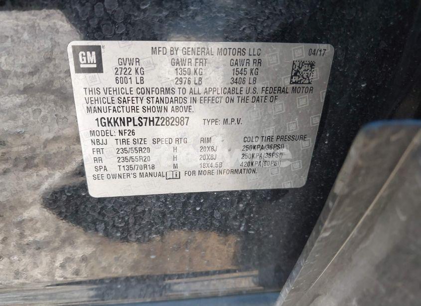 Photo 9 of 2017 Gmc Acadia DENALI (VIN 1GKKNPLS7HZ282987)